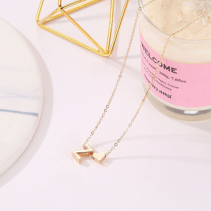 🎄Weihnachtsverkauf 50% Rabatt!!🔥Kleine Initialen-Halsketten mit goldenem Herz Buchstabe A-Z💖
