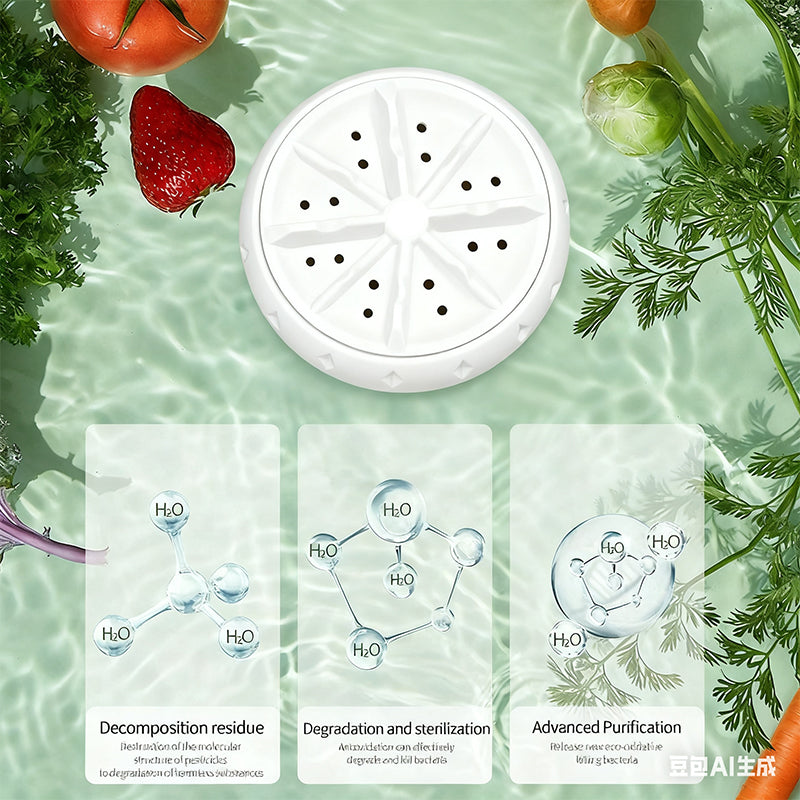 🍏🥦 Effiziente tragbare Obst- & Gemüsewaschmaschine 🍊🥬 – 50 % RABATT! Ultraschall-Reinigung, entfernt 99 % Pestizide, ideal für Küche & Reise, spart Zeit & Wasser.