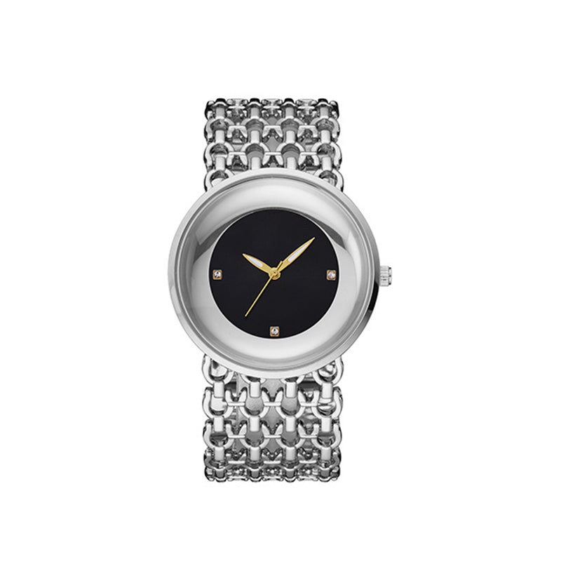 ⌚👑 Luxuriöse runde Armbanduhr Modische Damenarmbanduhr