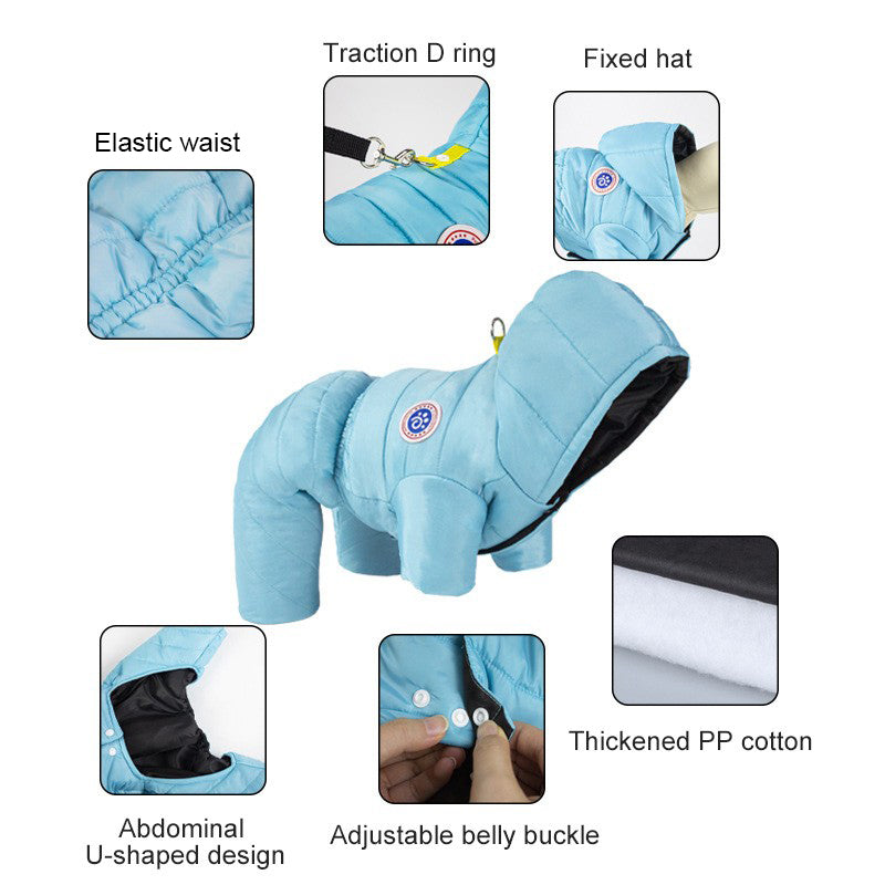 🎅 Weihnachtliche Warme, Winddichte, Gepolsterte Winter-Hundekleidung ❄️🎁