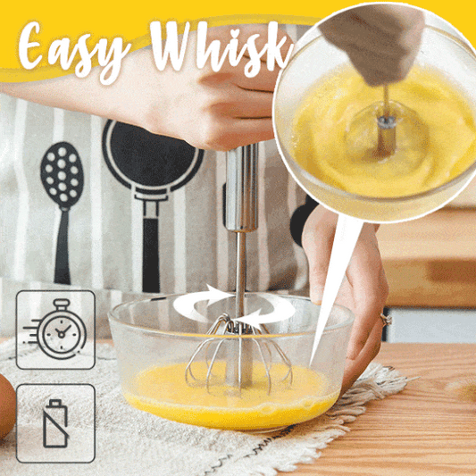 🥚❄️ SOMMERFRISCHE: 50% RABATT! Semiautomatischer Rührbesen aus Edelstahl – Handbetriebener Eierschläger ohne Batterien für Eier, Sahne, Saucen & Kaffee ✨