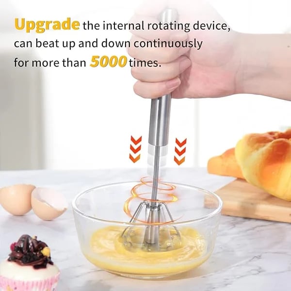 🥚❄️ SOMMERFRISCHE: 50% RABATT! Semiautomatischer Rührbesen aus Edelstahl – Handbetriebener Eierschläger ohne Batterien für Eier, Sahne, Saucen & Kaffee ✨