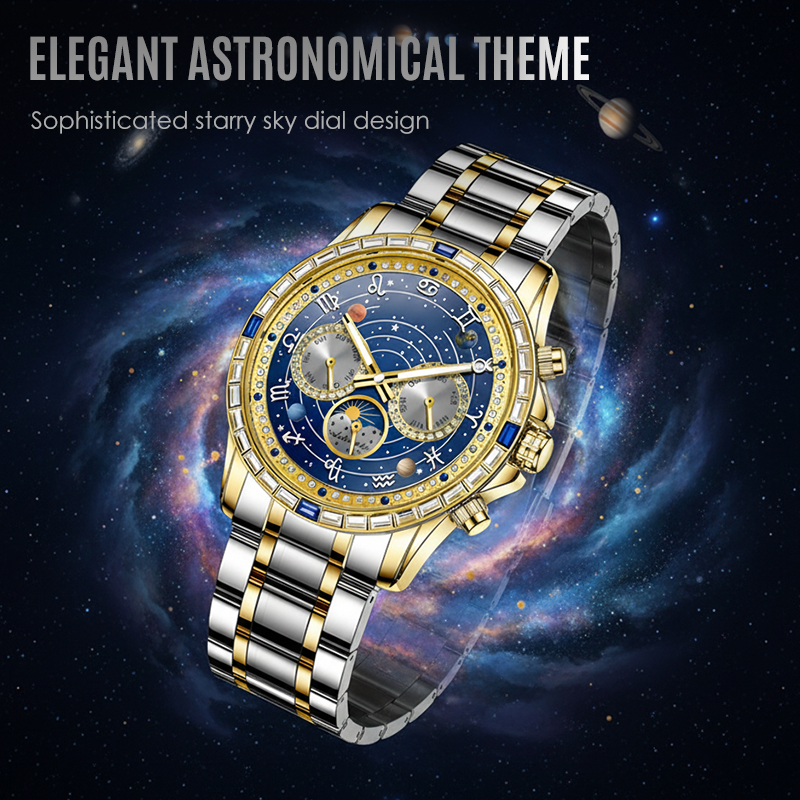 ⌚🌙 50% RABATT! Multifunktionale selbstaufziehende Uhr mit Sonne & Mondphase – Automatikwerk, elegant & zeitlos für Herren ✨