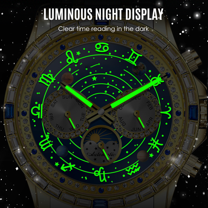 ⌚🌙 50% RABATT! Multifunktionale selbstaufziehende Uhr mit Sonne & Mondphase – Automatikwerk, elegant & zeitlos für Herren ✨
