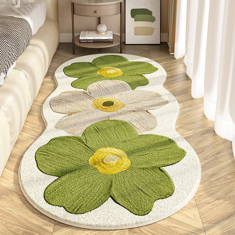 📢 Weicher Teppich mit unregelmäßigem Blumenmuster