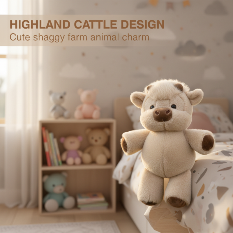 🎁 Ein Geschenk, das zuerst eine Umarmung schenkt | Wolkenweiches Hochlandrind-Plüschtier – Bauernhof-Look, perfekt zum Geburtstag oder zu Feiertagen 🐮💛