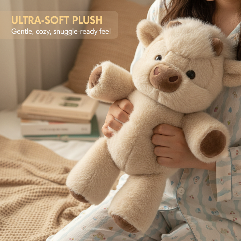 🎁 Ein Geschenk, das zuerst eine Umarmung schenkt | Wolkenweiches Hochlandrind-Plüschtier – Bauernhof-Look, perfekt zum Geburtstag oder zu Feiertagen 🐮💛