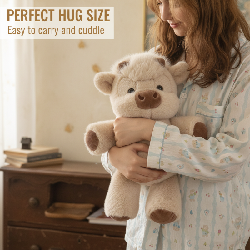 🎁 Ein Geschenk, das zuerst eine Umarmung schenkt | Wolkenweiches Hochlandrind-Plüschtier – Bauernhof-Look, perfekt zum Geburtstag oder zu Feiertagen 🐮💛