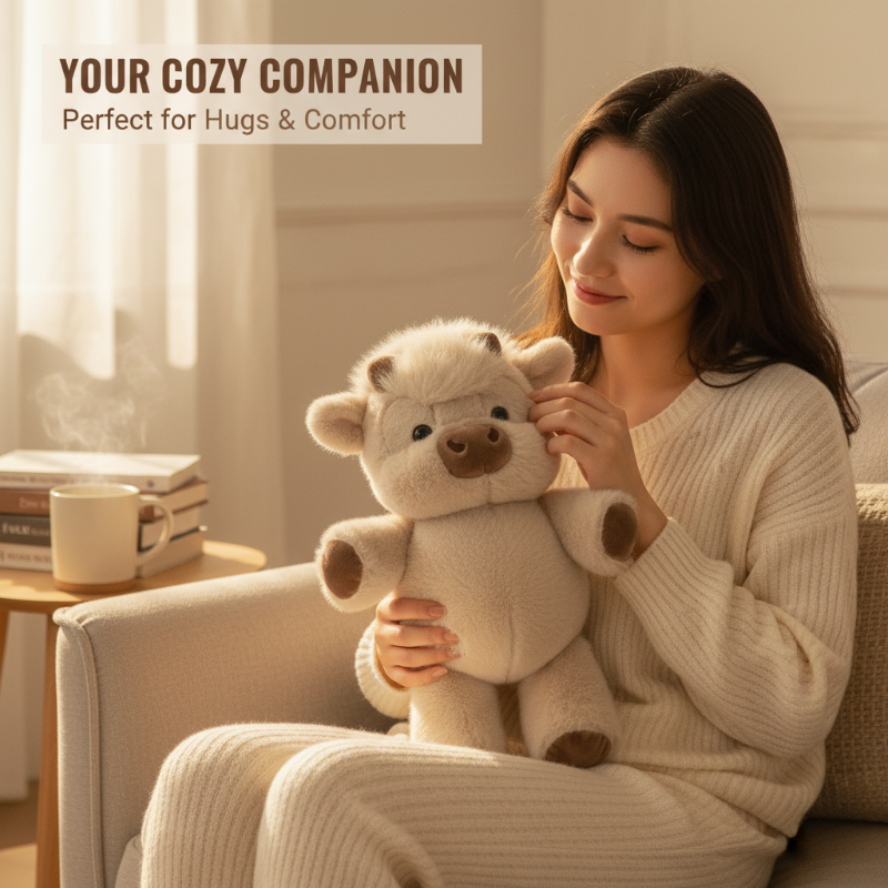 🎁 Ein Geschenk, das zuerst eine Umarmung schenkt | Wolkenweiches Hochlandrind-Plüschtier – Bauernhof-Look, perfekt zum Geburtstag oder zu Feiertagen 🐮💛