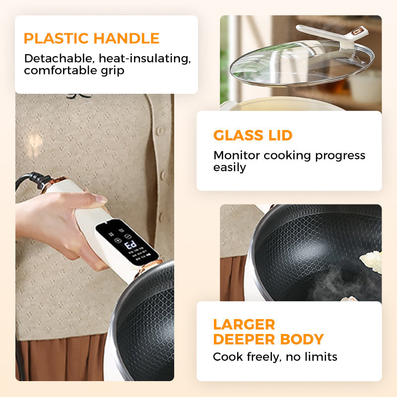 🍳⏳ JAHRESENDVERKAUF: 50% RABATT! Elektrischer Wok mit Antihaftbeschichtung – Vielseitig, schnell & perfekt für asiatische Gerichte, Frittieren & Schmoren ✨
