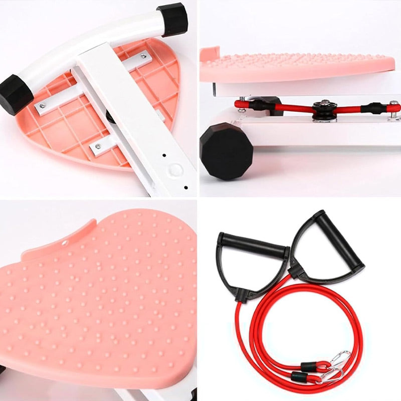 Hüfttwister, Twist Waist Disc Borad für Frauen, Bauchmuskeltrainer mit 2 Widerstandsbändern für Schlanke Taille & Core-Training, Max 136KG, Geräuschloses Heim-Fitnessgerät