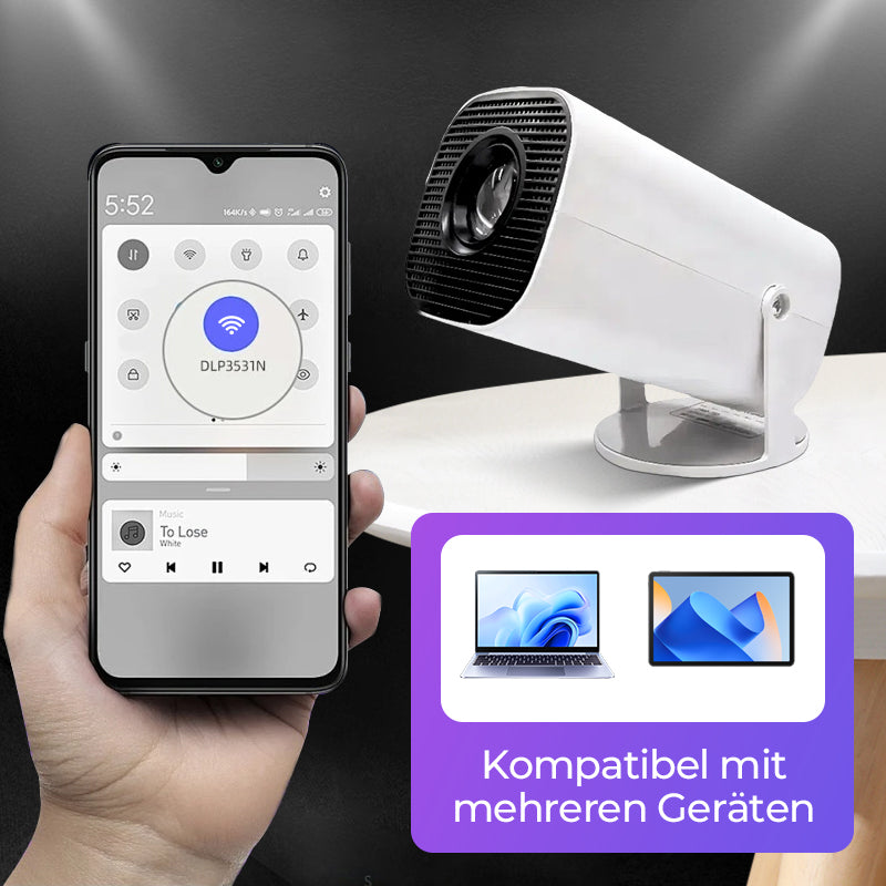 🎬 JETZT 50 % RABATT!✨ Tragbarer 1080p-HD-WLAN-Projektor – kabellos, kristallklar und kompakt – ein Muss für jedes Heimkino 🍿