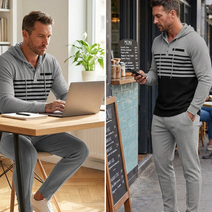 👕🩳 50% RABATT! Herren-Trainingsanzug mit Kapuze und Farbblock-Design – Lässig, bequem & perfekt für Sport & Freizeit 🏃‍♂️
