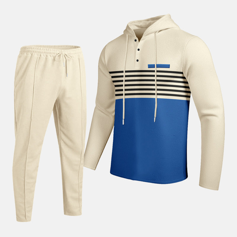 👕🩳 50% RABATT! Herren-Trainingsanzug mit Kapuze und Farbblock-Design – Lässig, bequem & perfekt für Sport & Freizeit 🏃‍♂️