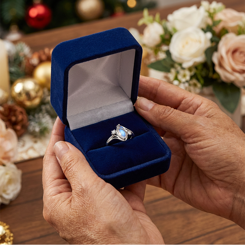 💍 💎 Geometrischer Damenring mit ovalem grünem Mondstein & Zirkonia – Modern, Stilvoll & Täglicher Tragekomfort ✨
