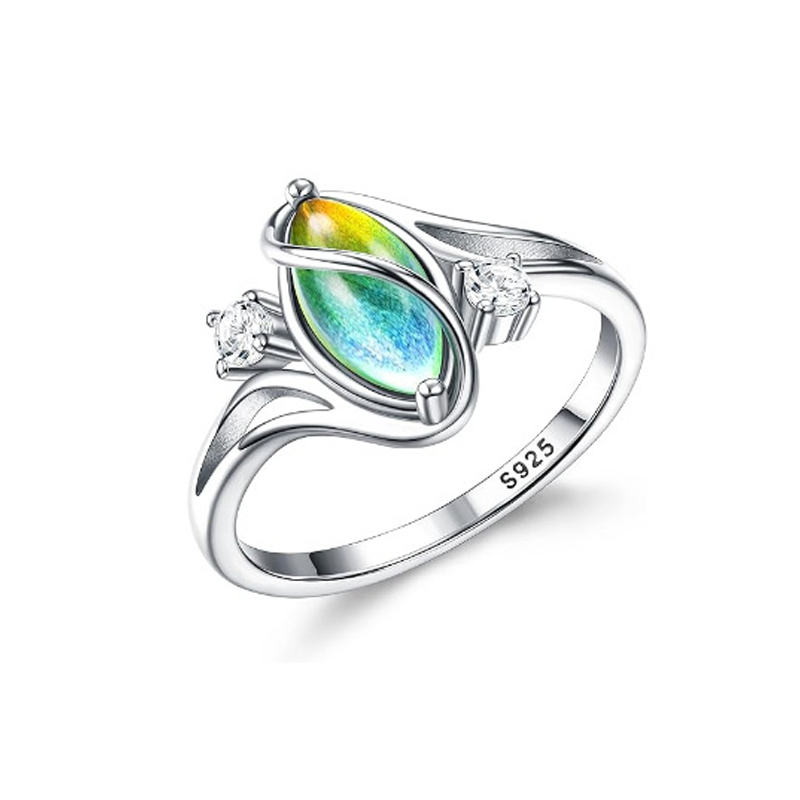💍 💎 Geometrischer Damenring mit ovalem grünem Mondstein & Zirkonia – Modern, Stilvoll & Täglicher Tragekomfort ✨