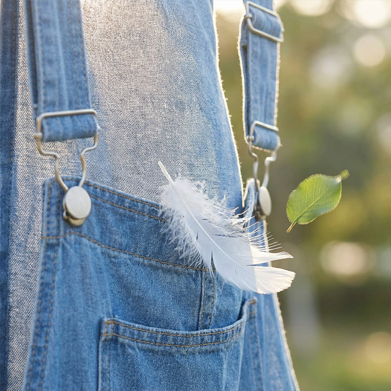 🌼 Zeitlich begrenzter 50%-Rabatt ✨Ärmellose Damen Jeans-Latzhose mit weitem Bein