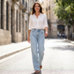 👖🔥 SOLANGE VORRAT REICHT – 60% RABATT! High-Waist Jeans mit weitem Bein und ausgefranstem Saum – Lässiger 90er-Jahre-Vintage-Look ✨
