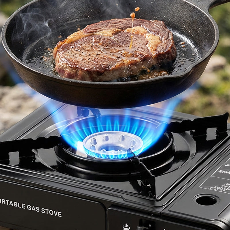 🏕️📢 MID-SEASON SALE: −50% NUR FÜR KURZE ZEIT! Tragbarer Gaskocher mit Kartusche – Windgeschützt für Camping, Picknick & Terrasse, kompakt & leistungsstark 🔥