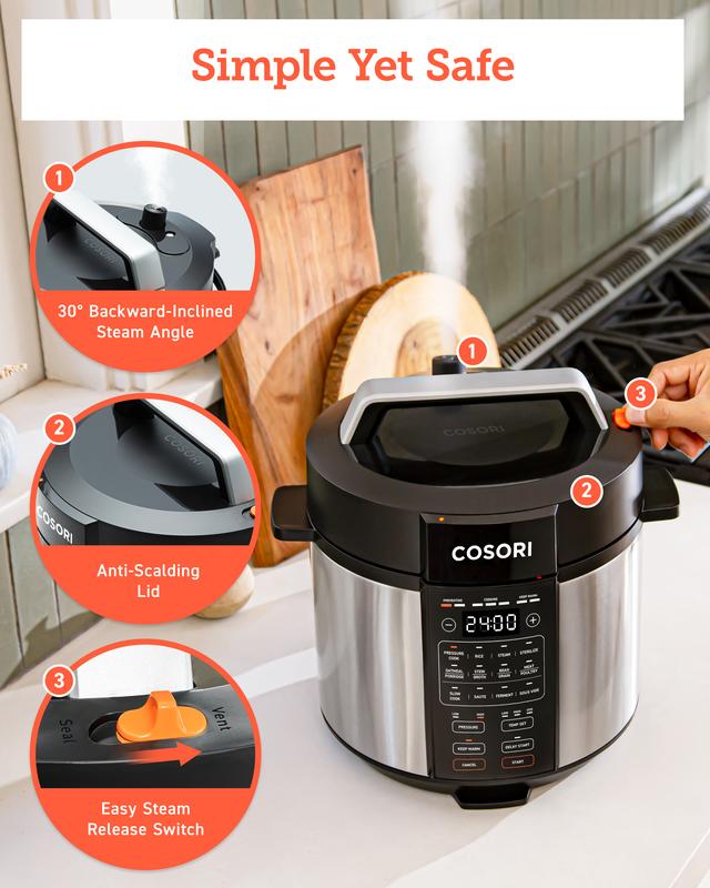🍲⚡ 50% RABATT! Schnellkochtopf Elektrisch, 6L, Digital, 9-in-1 Programme, Edelstahl, Schnell & Energiesparend, Ideal für Gesundes Kochen & Familien ✨
