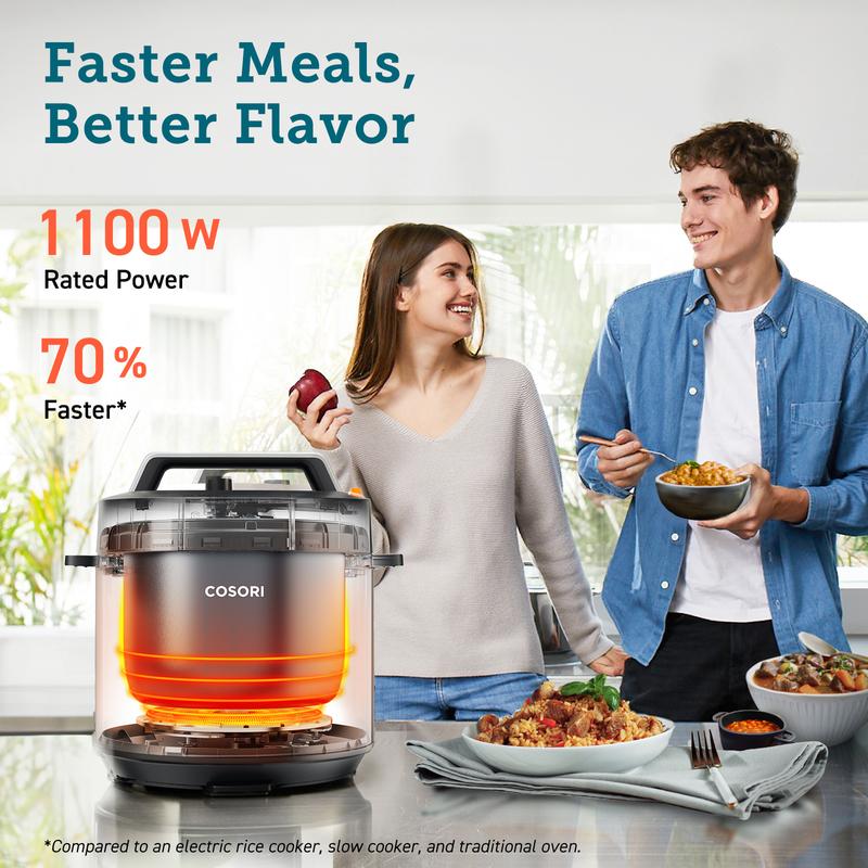 🍲⚡ 50% RABATT! Schnellkochtopf Elektrisch, 6L, Digital, 9-in-1 Programme, Edelstahl, Schnell & Energiesparend, Ideal für Gesundes Kochen & Familien ✨