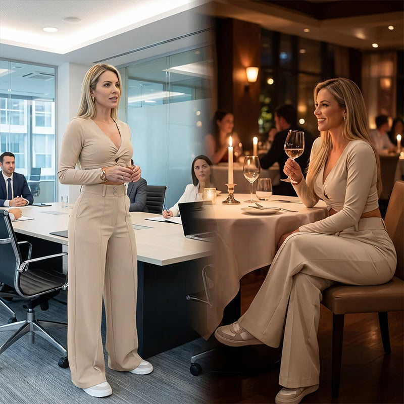 ✨ 50% RABATT! 👖 Damen Hohe Taille Weites Bein Hose – Fließender Schnitt, knitterfrei & elegant für Freizeit & Business 💼