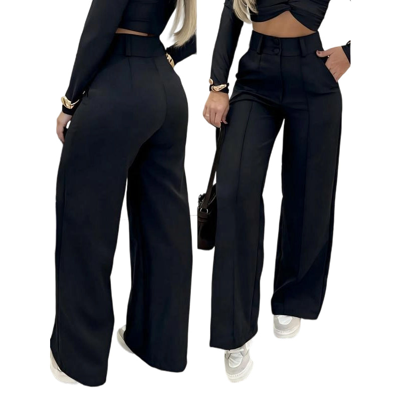 ✨ 50% RABATT! 👖 Damen Hohe Taille Weites Bein Hose – Fließender Schnitt, knitterfrei & elegant für Freizeit & Business 💼