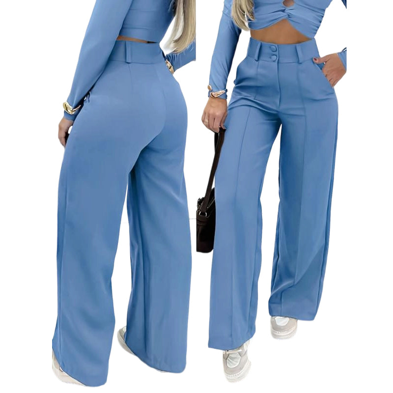 ✨ 50% RABATT! 👖 Damen Hohe Taille Weites Bein Hose – Fließender Schnitt, knitterfrei & elegant für Freizeit & Business 💼