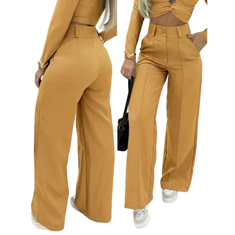 ✨ 50% RABATT! 👖 Damen Hohe Taille Weites Bein Hose – Fließender Schnitt, knitterfrei & elegant für Freizeit & Business 💼