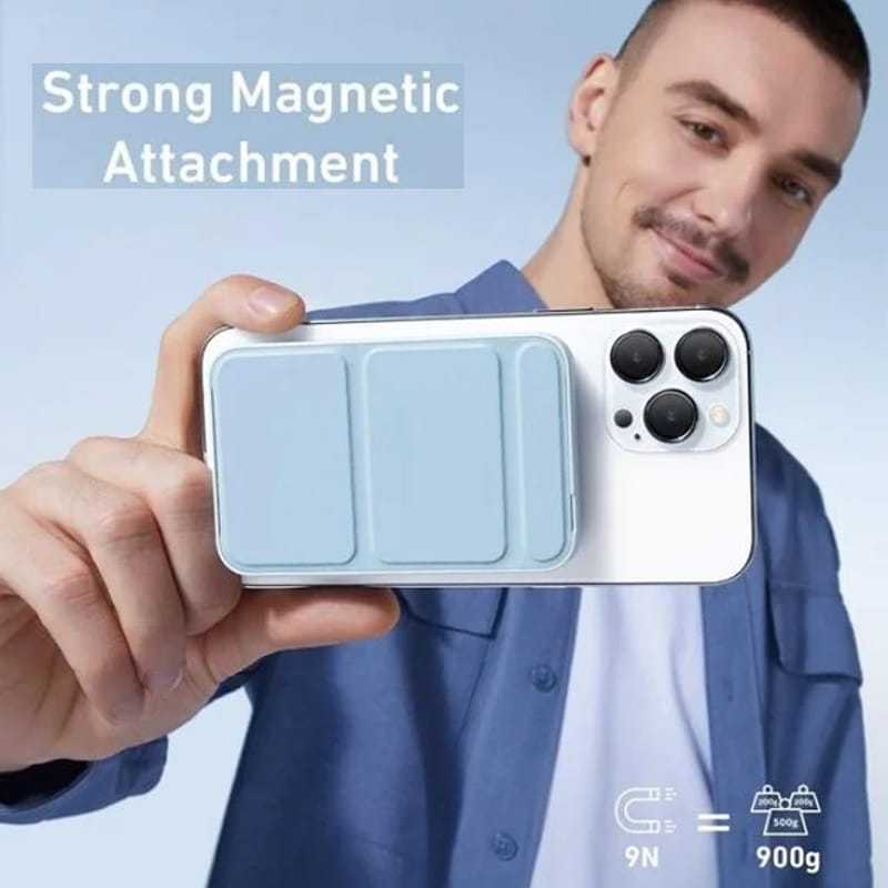 🔋📱 50% RABATT! Mini-Faltbare kabellose magnetische Powerbank mit Ständer – MagSafe-kompatibel, 5000 mAh, kickstand & kompakt – Perfekt für Reisen & Serien schauen ✨