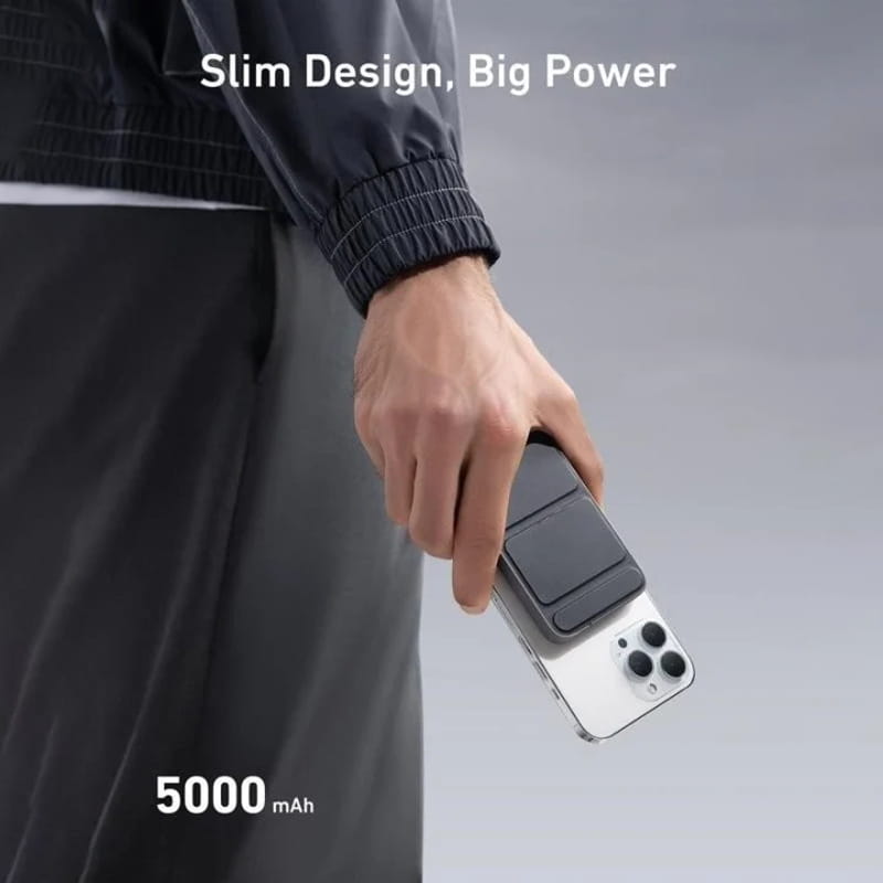 🔋📱 50% RABATT! Mini-Faltbare kabellose magnetische Powerbank mit Ständer – MagSafe-kompatibel, 5000 mAh, kickstand & kompakt – Perfekt für Reisen & Serien schauen ✨
