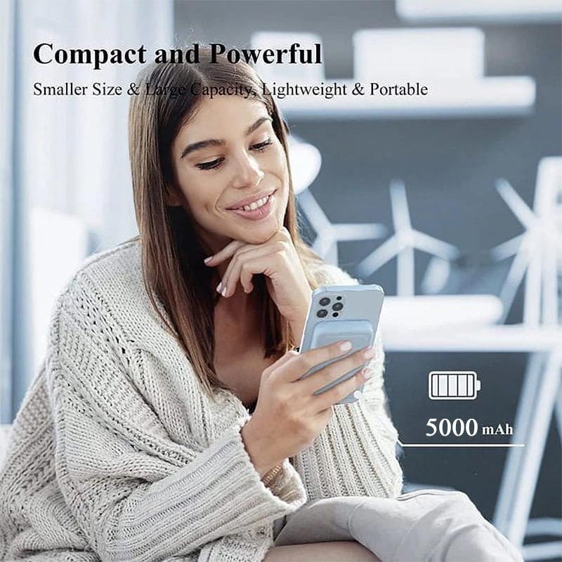 🔋📱 50% RABATT! Mini-Faltbare kabellose magnetische Powerbank mit Ständer – MagSafe-kompatibel, 5000 mAh, kickstand & kompakt – Perfekt für Reisen & Serien schauen ✨