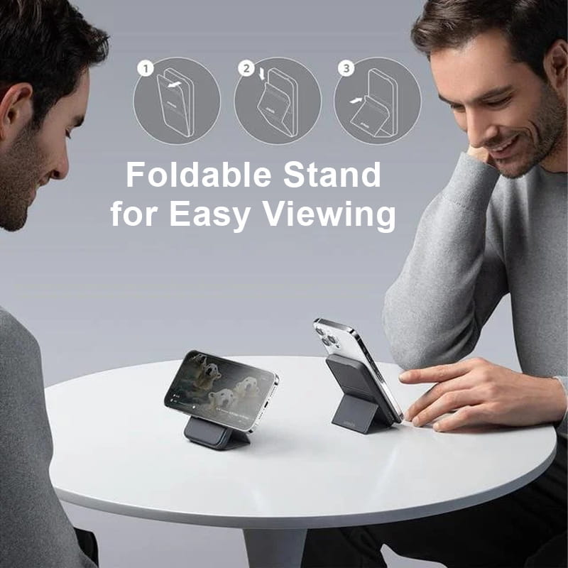 🔋📱 50% RABATT! Mini-Faltbare kabellose magnetische Powerbank mit Ständer – MagSafe-kompatibel, 5000 mAh, kickstand & kompakt – Perfekt für Reisen & Serien schauen ✨