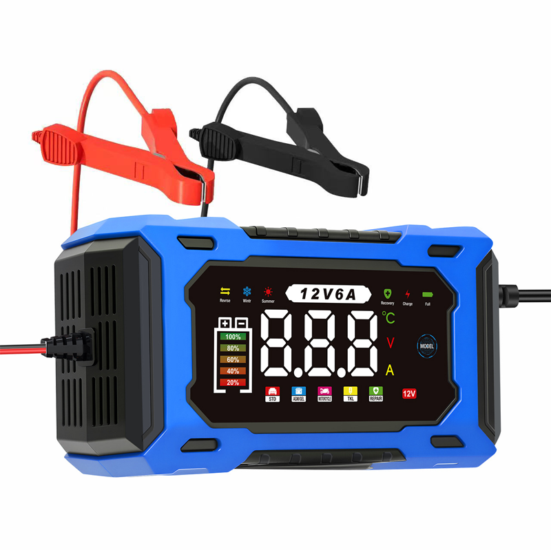 🔋 50% RABATT! 🔥 Intelligentes 12V Autoladegerät 6A mit Impulsreparatur – LCD-Display – Für Blei-Säure- & Lithium-Batterien – erkennt und repariert alte Batterien – sicher & benutzerfreundlich 🚗