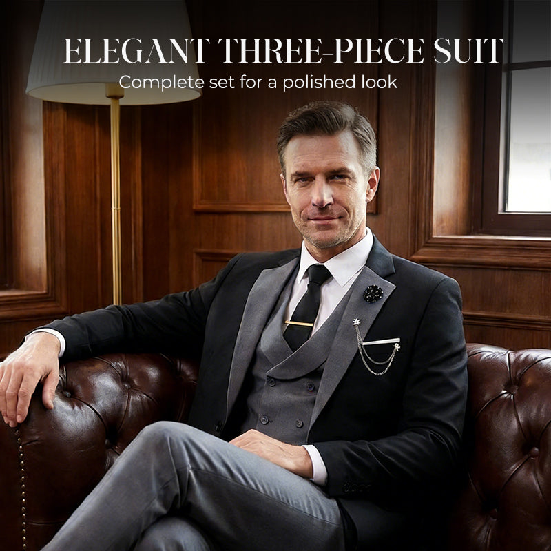 🤵 50% RABATT! ✨ 3-teiliger Herren-Hochzeitsanzug – Kontrast-Design, Slim-Fit & Elegant – Für Hochzeit, Business & Events, S-4XL