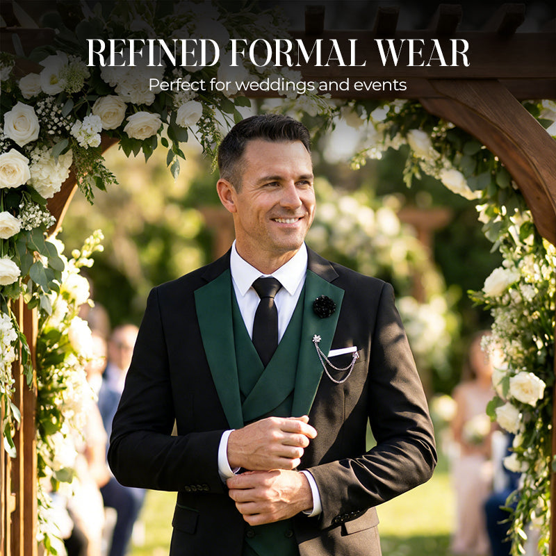 🤵 50% RABATT! ✨ 3-teiliger Herren-Hochzeitsanzug – Kontrast-Design, Slim-Fit & Elegant – Für Hochzeit, Business & Events, S-4XL