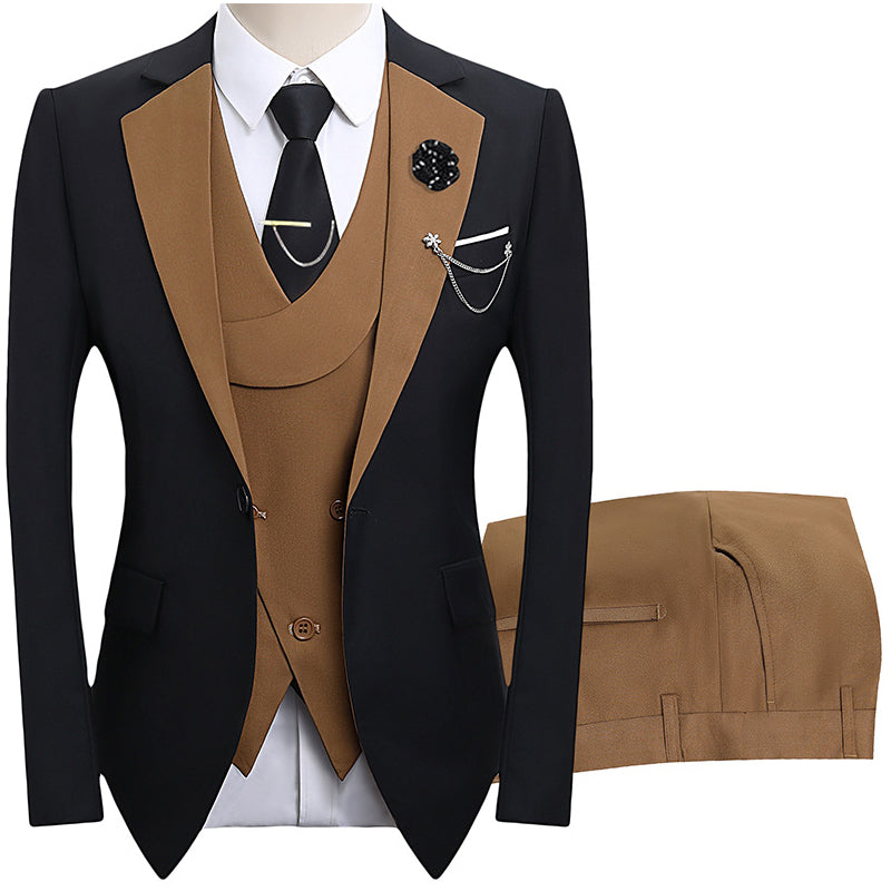 🤵 50% RABATT! ✨ 3-teiliger Herren-Hochzeitsanzug – Kontrast-Design, Slim-Fit & Elegant – Für Hochzeit, Business & Events, S-4XL