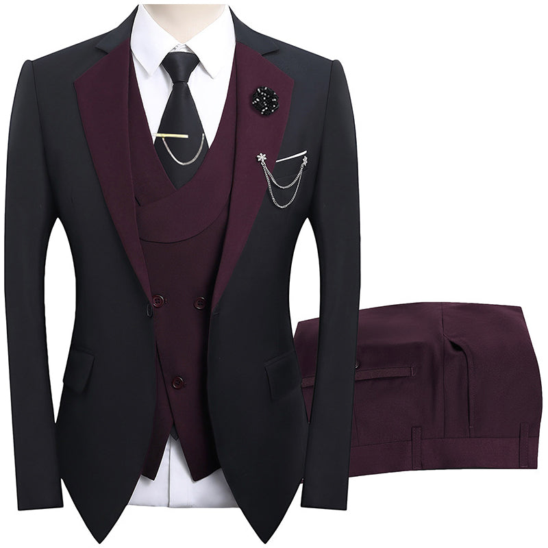 🤵 50% RABATT! ✨ 3-teiliger Herren-Hochzeitsanzug – Kontrast-Design, Slim-Fit & Elegant – Für Hochzeit, Business & Events, S-4XL