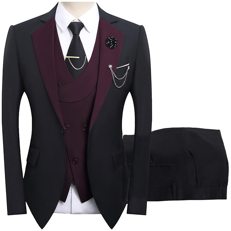 🤵 50% RABATT! ✨ 3-teiliger Herren-Hochzeitsanzug – Kontrast-Design, Slim-Fit & Elegant – Für Hochzeit, Business & Events, S-4XL
