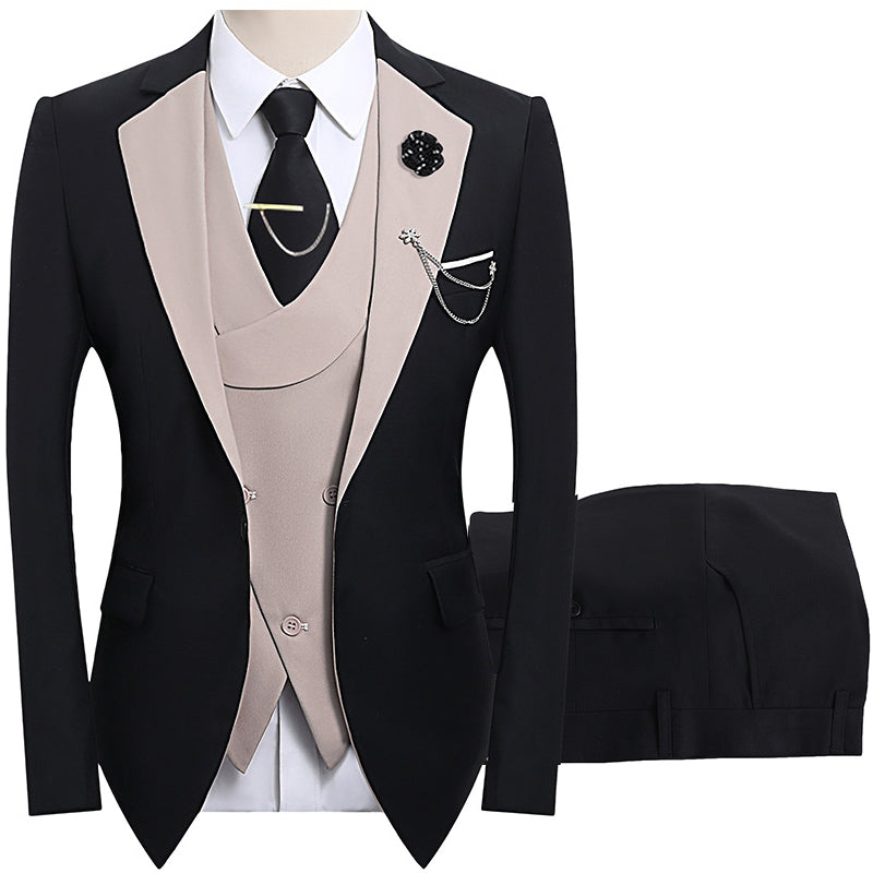 🤵 50% RABATT! ✨ 3-teiliger Herren-Hochzeitsanzug – Kontrast-Design, Slim-Fit & Elegant – Für Hochzeit, Business & Events, S-4XL