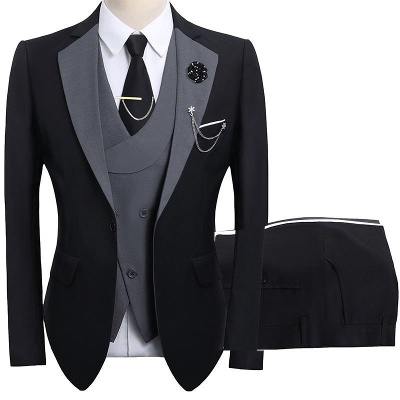 🤵 50% RABATT! ✨ 3-teiliger Herren-Hochzeitsanzug – Kontrast-Design, Slim-Fit & Elegant – Für Hochzeit, Business & Events, S-4XL