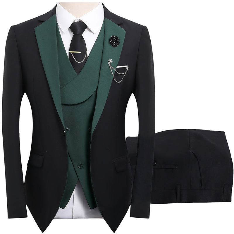 🤵 50% RABATT! ✨ 3-teiliger Herren-Hochzeitsanzug – Kontrast-Design, Slim-Fit & Elegant – Für Hochzeit, Business & Events, S-4XL