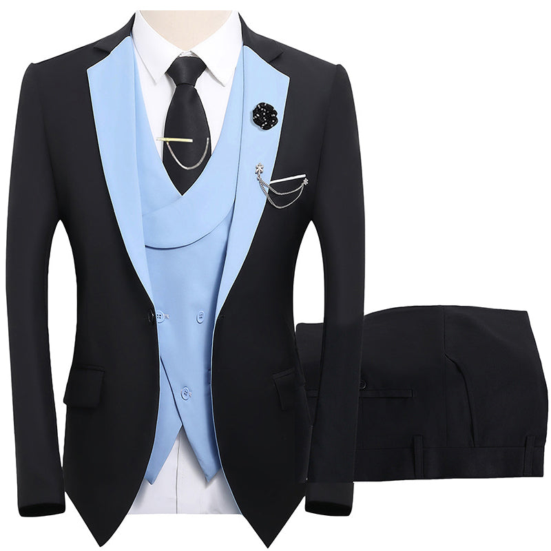 🤵 50% RABATT! ✨ 3-teiliger Herren-Hochzeitsanzug – Kontrast-Design, Slim-Fit & Elegant – Für Hochzeit, Business & Events, S-4XL