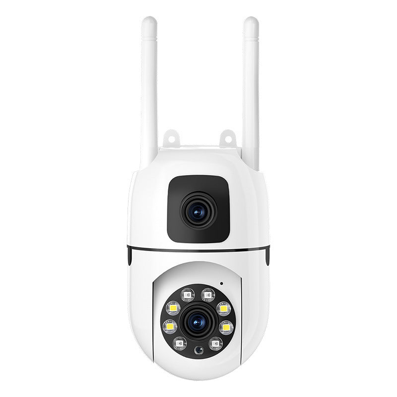 🔍🔍360°-Schwenk- und Neigekamera mit zwei Objektiven und 4K-Auflösung – WLAN-Überwachungskamera für den Außenbereich