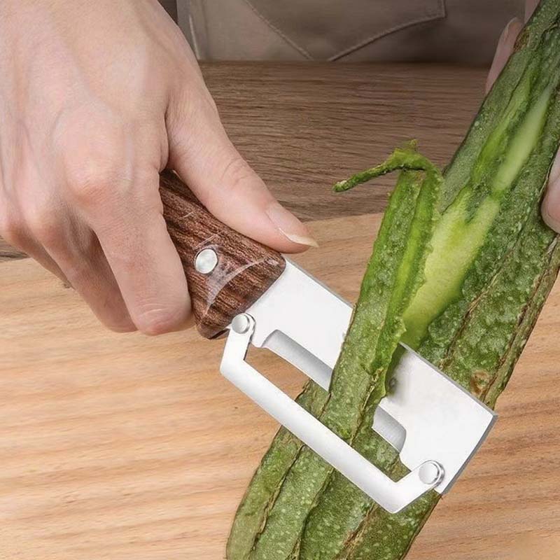 🥕 KAUFE 2, ERHALTE 1 GRATIS! 🔪 Multifunktions-Schäler – Rasiermesserscharfe Klinge, Ergonomischer Holzgriff & Integrierter Flaschenöffner Für Die Küche ✨