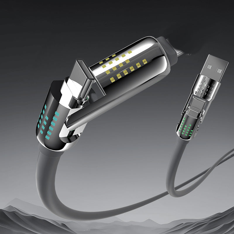 🔌💎 50% RABATT! 4-in-1-Schnellladedatenkabel mit Atemlicht – 240W, kompatibel mit iPhone & Android, Silikon + LED-Statusanzeige ⚡✨