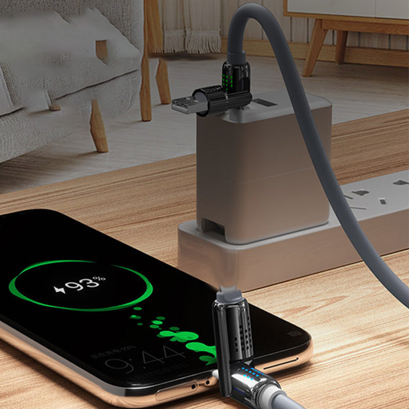 🔌💎 50% RABATT! 4-in-1-Schnellladedatenkabel mit Atemlicht – 240W, kompatibel mit iPhone & Android, Silikon + LED-Statusanzeige ⚡✨
