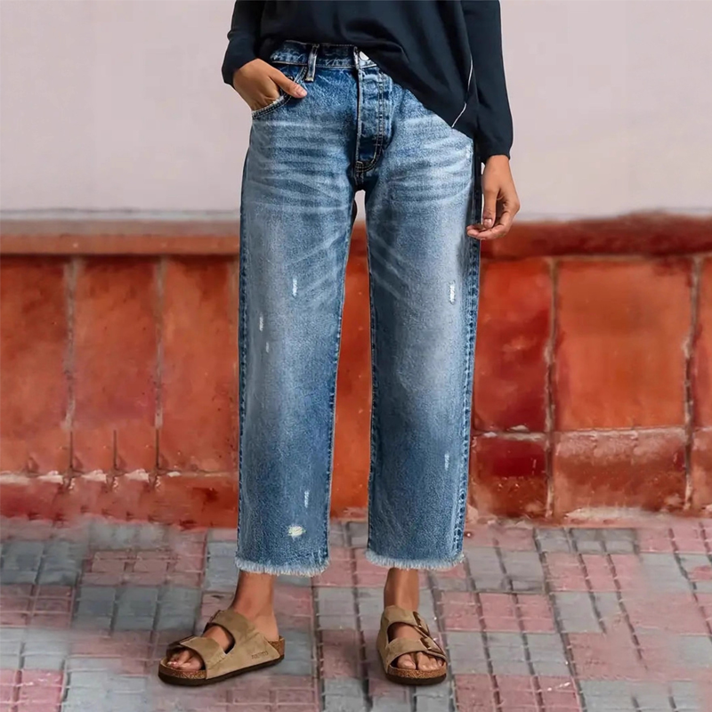 👖✨ 50% RABATT! Damen-Retro-Cropped-Straight-Leg-Jeans – Klassischer Schnitt, moderne Länge & perfekt für Sommer, Freizeit & City-Looks 🔥