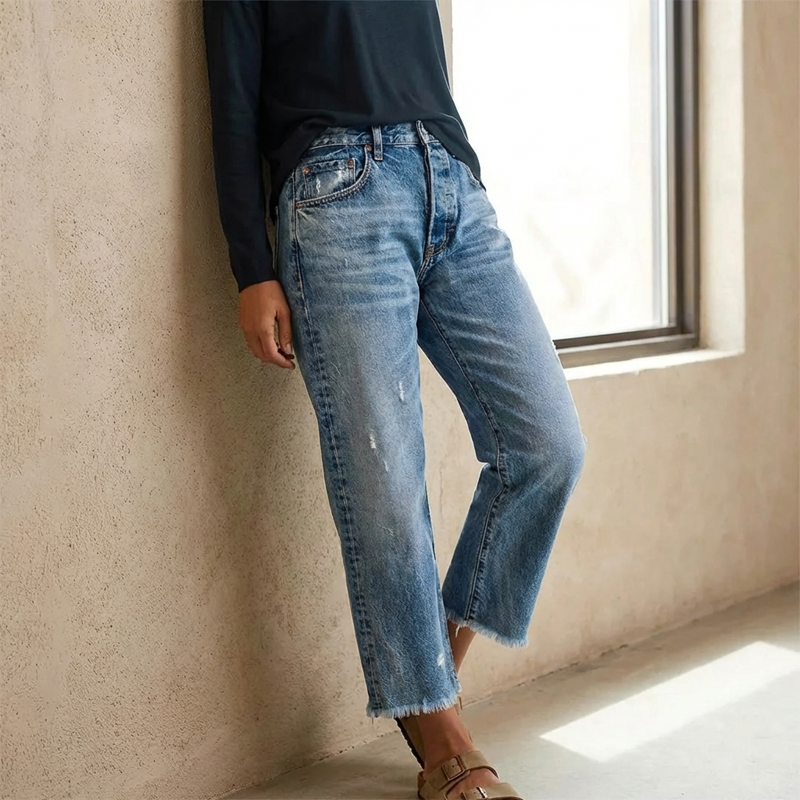 👖✨ 50% RABATT! Damen-Retro-Cropped-Straight-Leg-Jeans – Klassischer Schnitt, moderne Länge & perfekt für Sommer, Freizeit & City-Looks 🔥