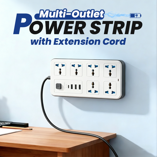 🔌 50 % RABATT ⚡ Mehrfachsteckdose mit langer Verlängerungsschnur – USB-Ports inklusive, Überspannungsschutz & kompaktes Design 📱